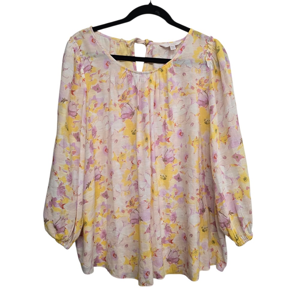 LC Lauren Conrad Floral Peasant Blouse XXL Cottagecore‎ Romantic Boho Whimsical